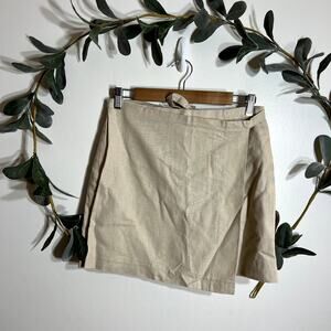 Forever 21 Cream Linen Blend Wrap Skirt LAST CALL